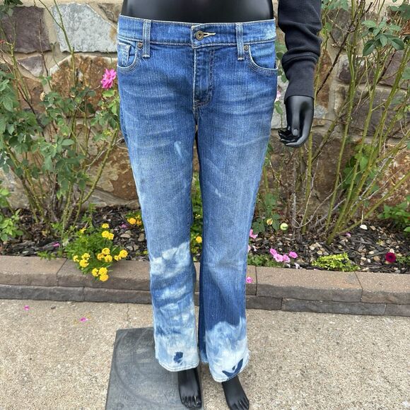 Vintage Old Navy Jeans 1994 Womens Size 8 Regular Medium Denim Bleach Bottom - Picture 1 of 9